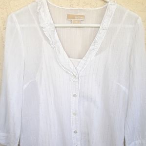 Mickael Kors sheer white blouse